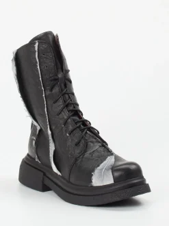 Papucei – Combat-Stiefelette aus Kalbleder schwarz