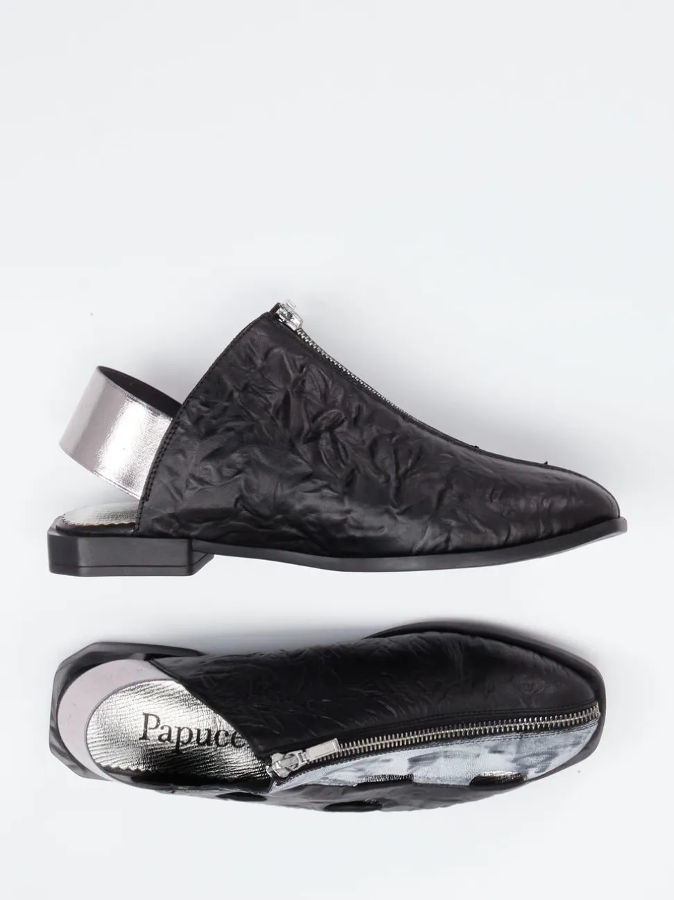 Papucei – Slingpumps aus Velourleder in Schwarz