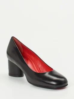 Pas de Rouge – Blockabsatz-Pumps aus Lammleder Schwarz