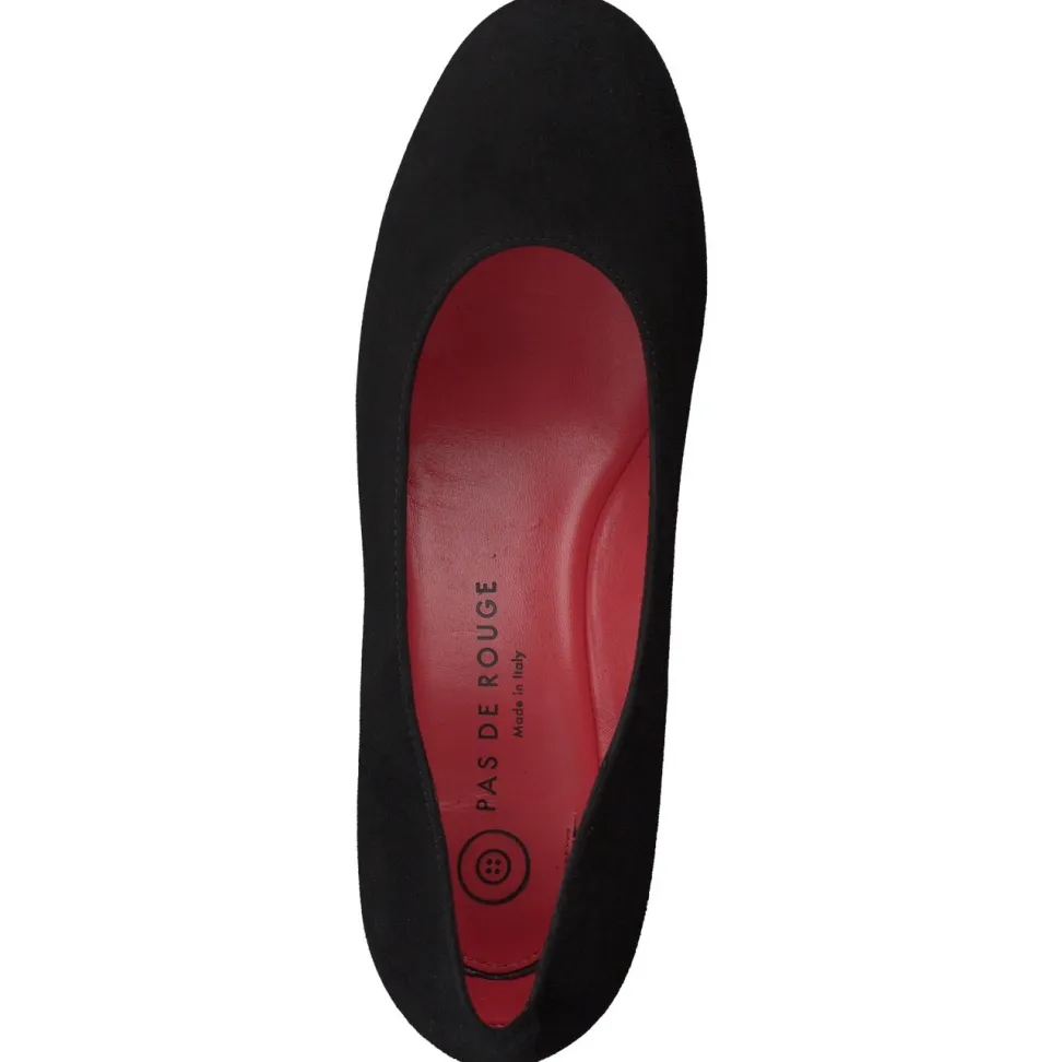Pas de Rouge – Pumps aus Veloursleder Schwarz