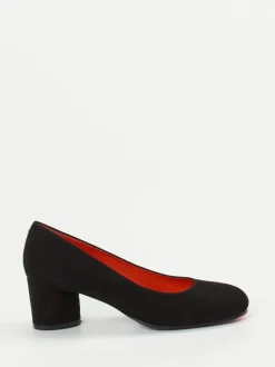 Pas de Rouge – Pumps aus Veloursleder schwarz