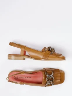Pas de Rouge – Slingback-Loafer aus Lammleder cognac