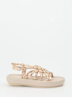 Patrizia Bonfanti – Keilsandalette aus Lammleder Roségold