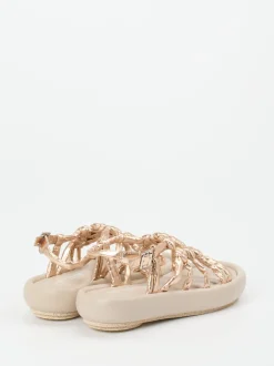 Patrizia Bonfanti – Keilsandalette aus Lammleder Roségold