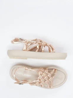 Patrizia Bonfanti – Keilsandalette aus Lammleder Roségold
