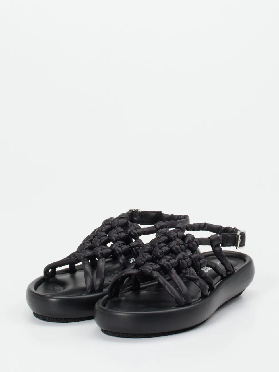 Patrizia Bonfanti – Keilsandalette aus Lammleder schwarz