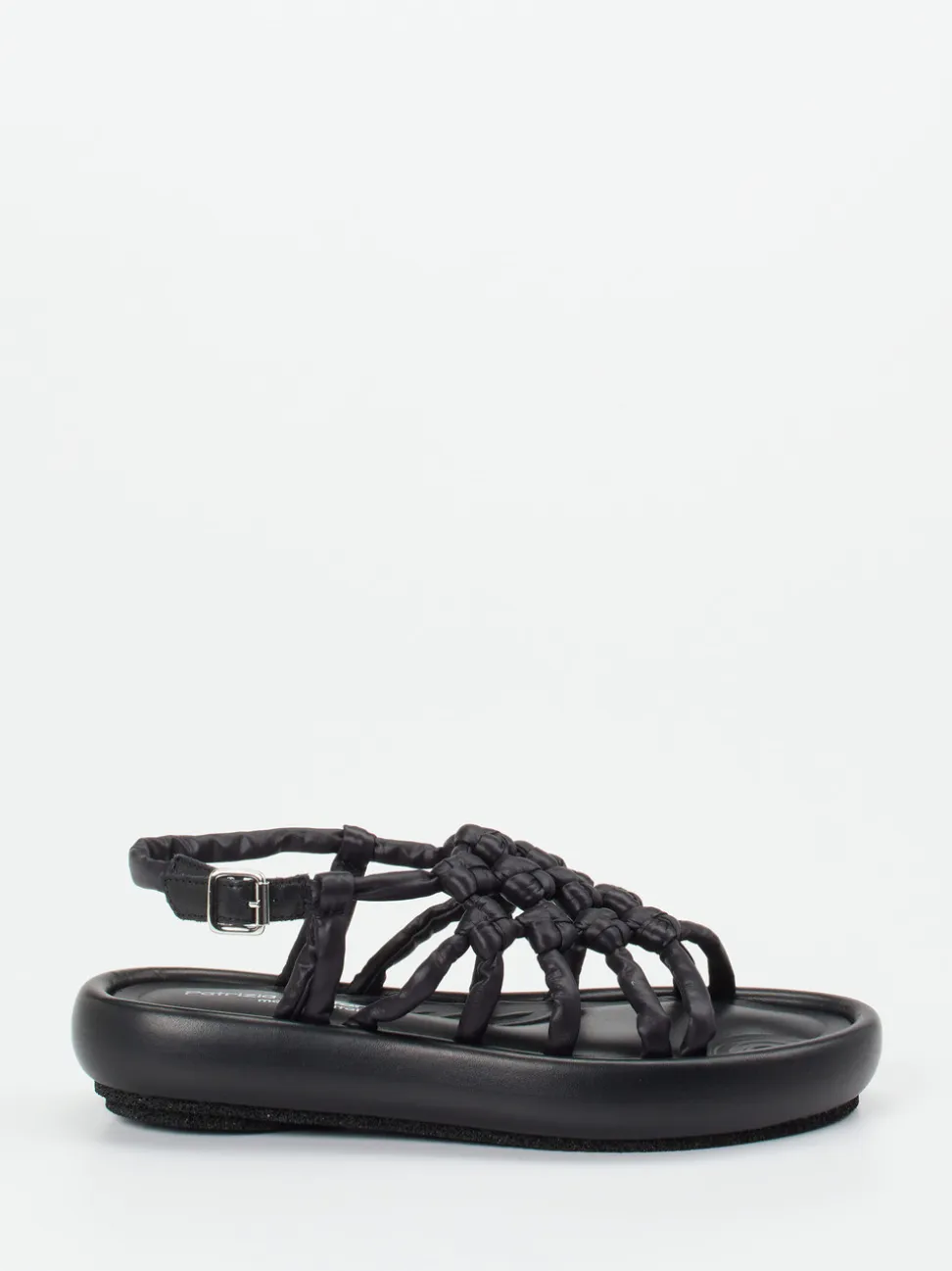 Patrizia Bonfanti – Keilsandalette aus Lammleder schwarz