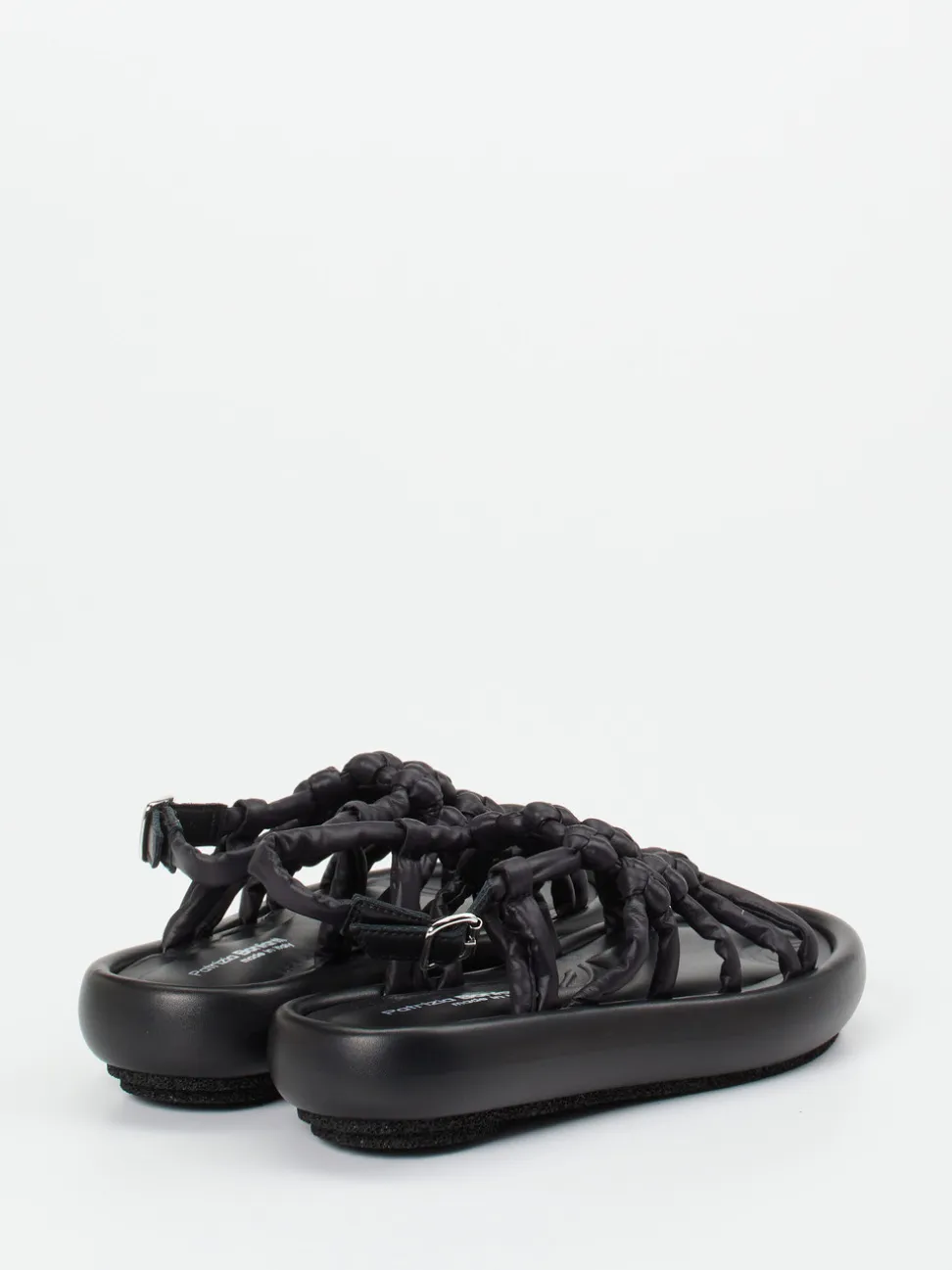 Patrizia Bonfanti – Keilsandalette aus Lammleder schwarz