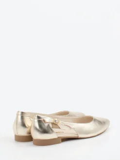 Paul Green – Ballerinas aus Metallicleder goldfarben