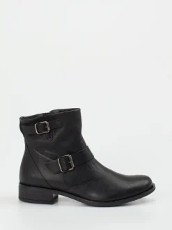 Paul Green – Biker-Stiefeletten aus Kalbleder schwarz