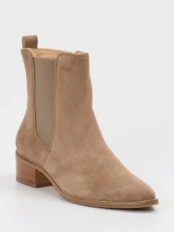 Paul Green – Chelsea Boots aus Veloursleder sandbeige