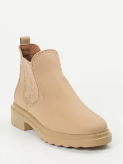 Paul Green – Chelsea Boots aus Nubukleder beigebraun