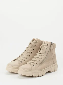 Paul Green – Chunky-Schnürboots aus Nubukleder Beige