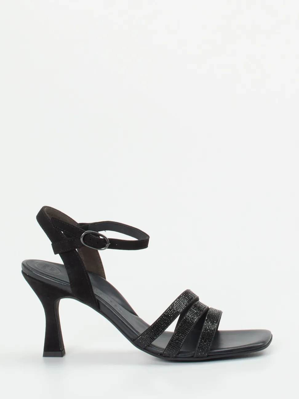 Paul Green – High Heel Sandalette aus Metallicleder schwarz