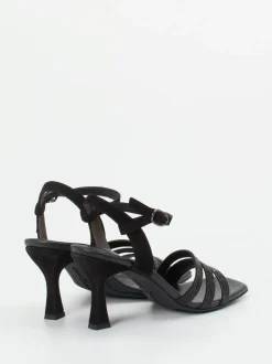 Paul Green – High Heel Sandalette aus Metallicleder schwarz