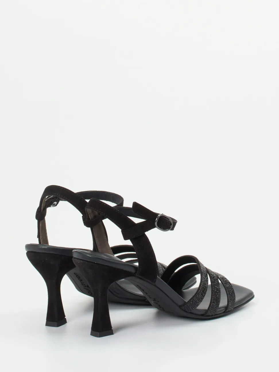 Paul Green – High Heel Sandalette aus Metallicleder schwarz