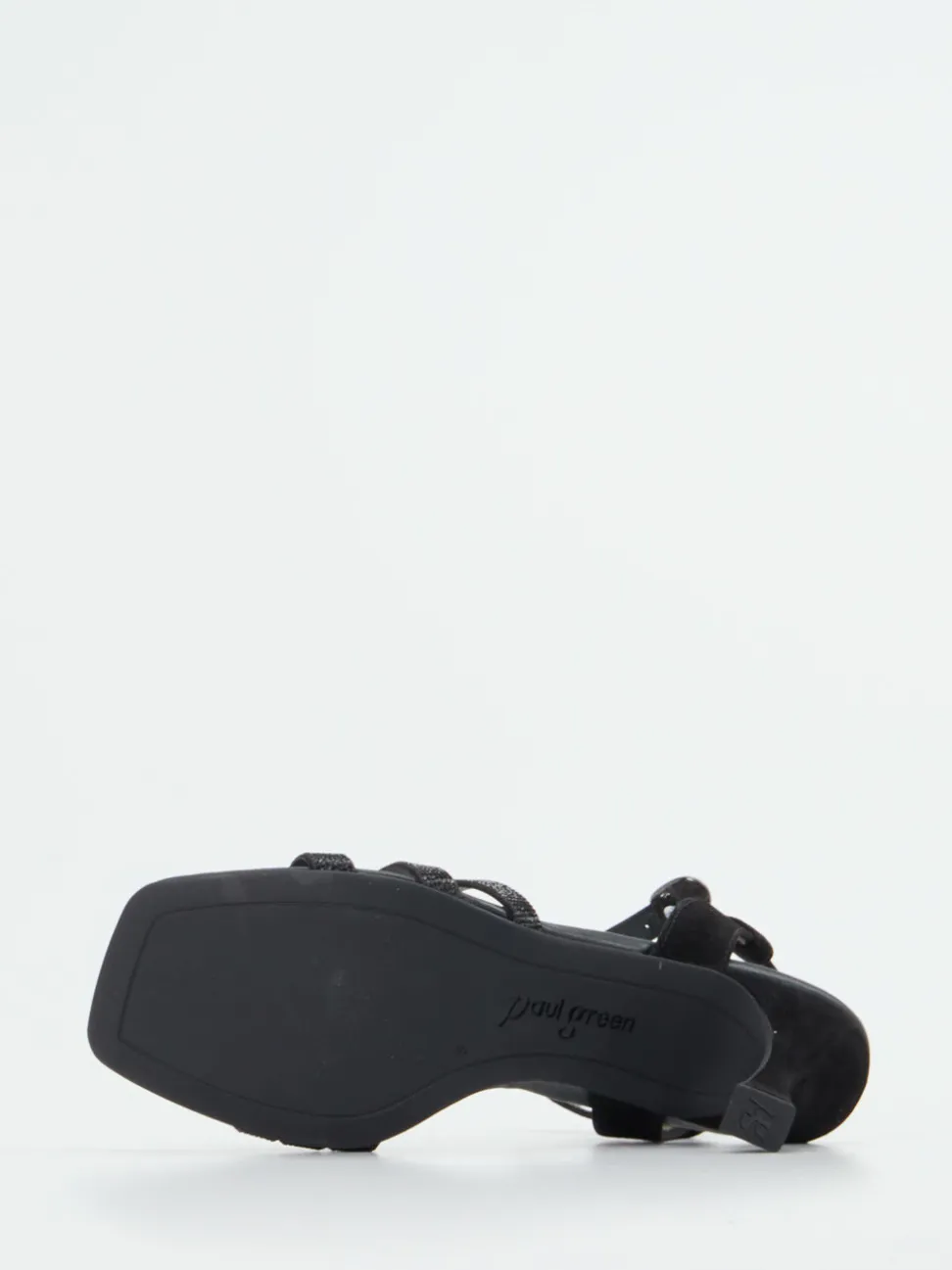 Paul Green – High Heel Sandalette aus Metallicleder schwarz
