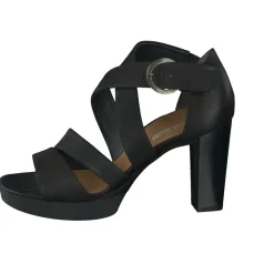 Paul Green – High Heel Sandalen aus Nubukleder Schwarz