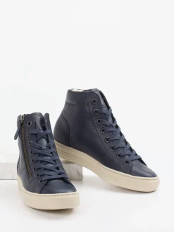 Paul Green – High-Top Sneaker aus Kalbleder Dunkelblau