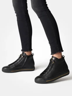 Paul Green – High-Top Sneaker aus Kalbleder schwarz
