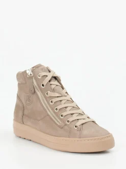 Paul Green – High-Top Sneaker aus Nubukleder taupefarben