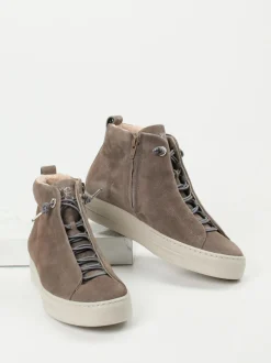 Paul Green – High-Top Sneaker aus Veloursleder grau