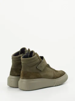 Paul Green – High-Top-Sneaker aus Veloursleder olivgrün