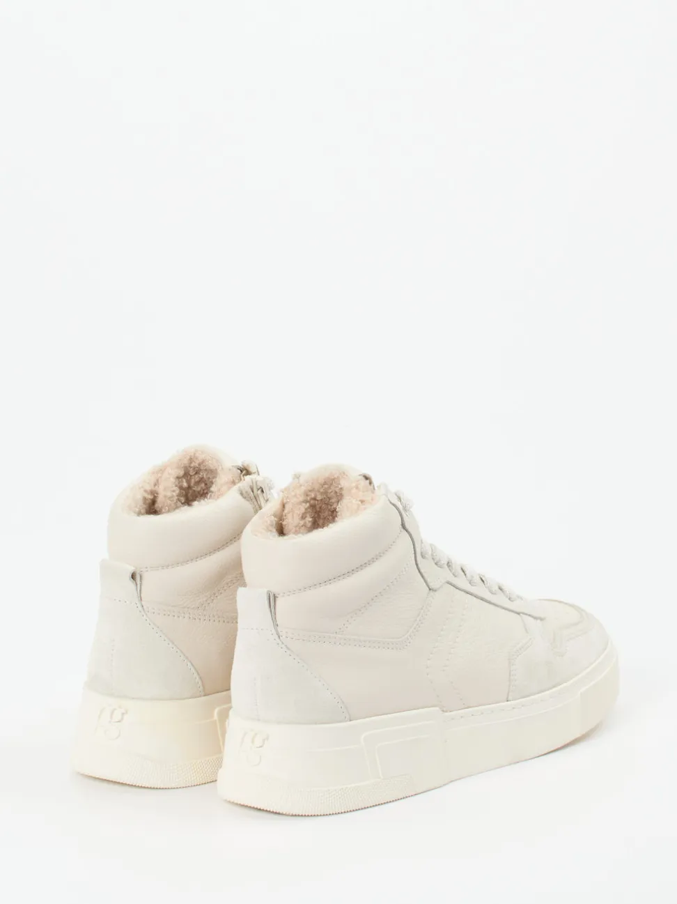 Paul Green – High-Top-Sneaker aus Leder cremeweiß
