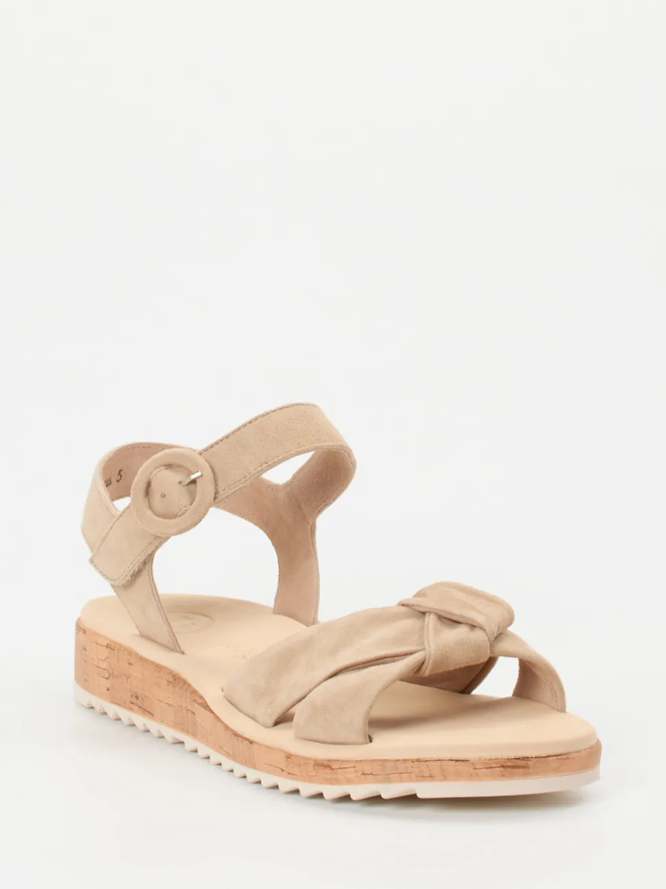 Paul Green – Keilsandalette aus Veloursleder beige