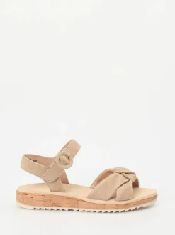Paul Green – Keilsandalette aus Veloursleder beige