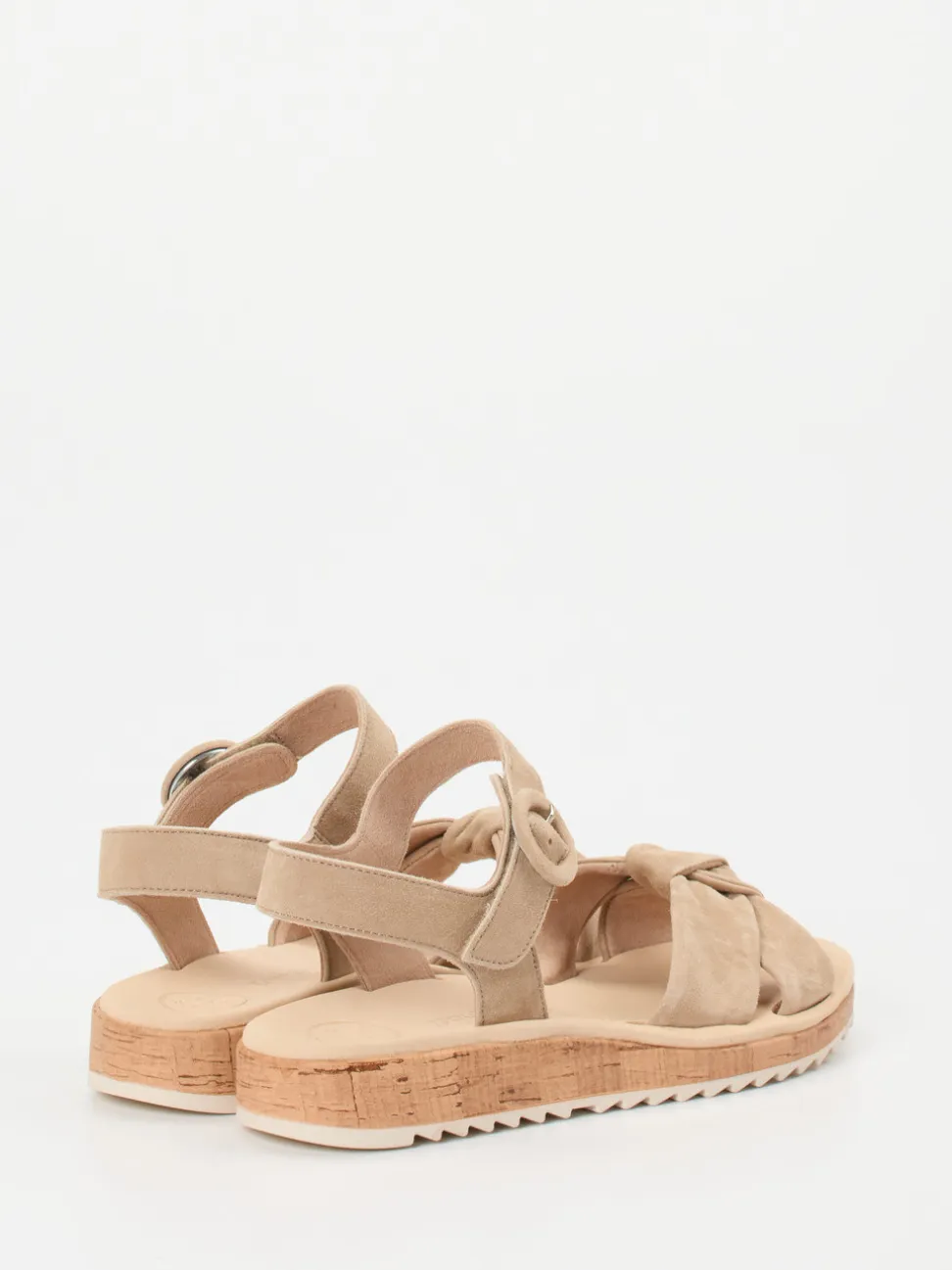 Paul Green – Keilsandalette aus Veloursleder beige