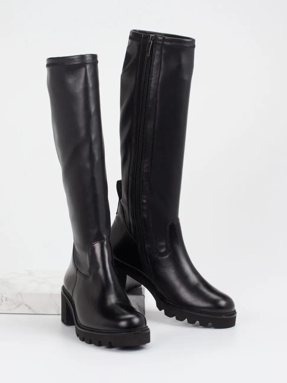 Paul Green – Kniehohe Stiefel aus Kalbleder Schwarz