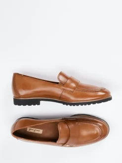 Paul Green – Loafer aus Kalbleder cognacfarben