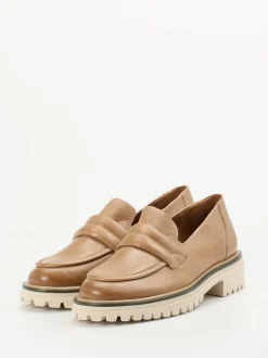 Paul Green – Loafer aus Kalbleder in Cognacbeige