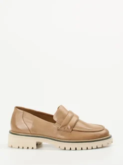 Paul Green – Loafer aus Kalbleder in Cognacbeige