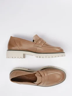 Paul Green – Loafer aus Kalbleder in Cognacbeige