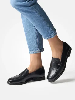 Paul Green – Loafer aus Kalbleder in Schwarz