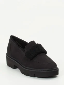 Paul Green – Loafer aus Nubukleder mit Kunstfell