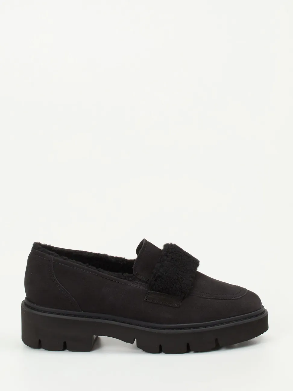 Paul Green – Loafer aus Nubukleder mit Kunstfell