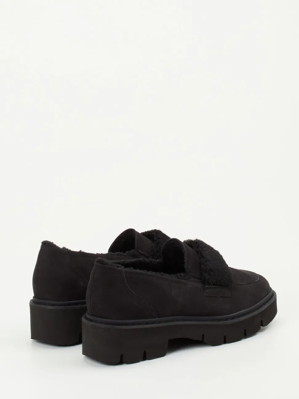 Paul Green – Loafer aus Nubukleder mit Kunstfell