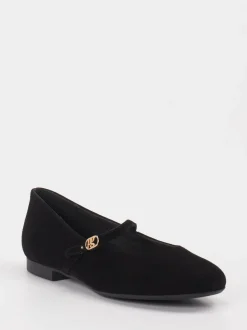 Paul Green – Mary Jane Ballerinas aus Veloursleder Schwarz