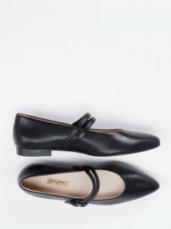 Paul Green – Mary Jane Flats aus Kalbleder Schwarz