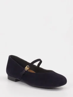 Paul Green – Mary-Jane-Ballerina aus Veloursleder Dunkelblau