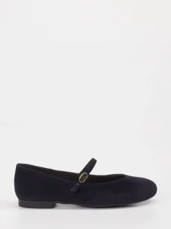 Paul Green – Mary-Jane-Ballerina aus Veloursleder Dunkelblau