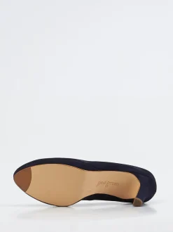 Paul Green – Plateau-Pumps aus Veloursleder dunkelblau