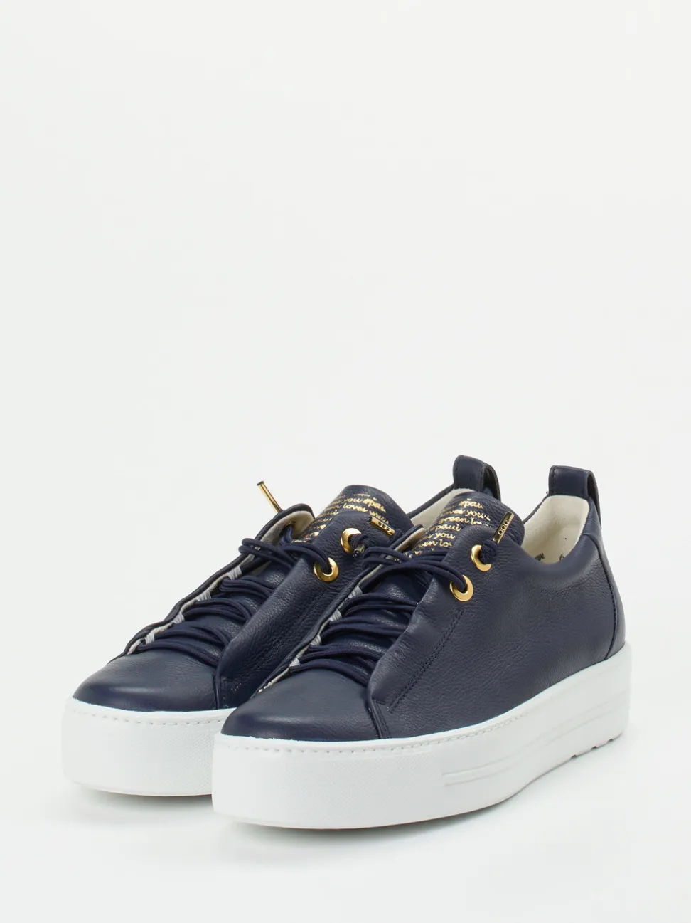 Paul Green – Plateau-Sneaker aus Kalbleder dunkelblau