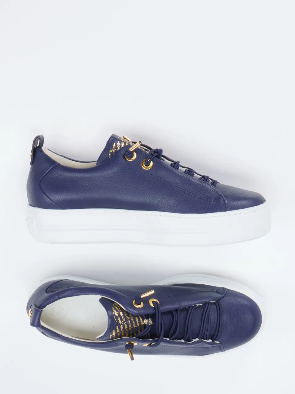 Paul Green – Plateau-Sneaker aus Kalbleder dunkelblau