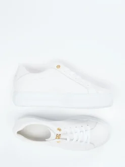 Paul Green – Plateau-Sneaker aus Kalbleder Off-White