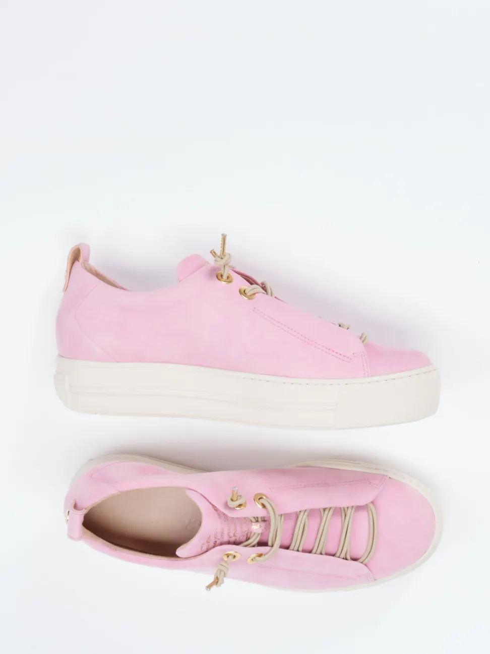 Paul Green – Plateau-Sneaker aus Veloursleder Rosa