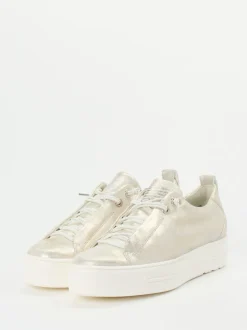 Paul Green – Plateau-Sneaker aus Metallicleder silber